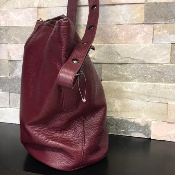 Christopher Kon Bucket Wine Leather Bag - Picture 5 of 10